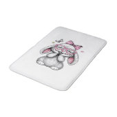 Girls Easter Cute Bunny Face Pink Easter Kids Todd バスマット (アングル)