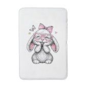 Girls Easter Cute Bunny Face Pink Easter Kids Todd バスマット (正面縦)