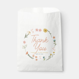 Girls Elegant Pink Boho Wildflower Girls Birthday  フェイバーバッグ