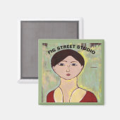 Girl's Face After Matisse マグネット (正面/裏面)