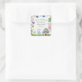 Girl's Fairy Birthday Fairies and Flowers Any Age スクエアシール (バッグ)