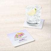 Girls Fairy Mushroom Rainbow Birthday  スクエアペーパーコースター (インサイチュ)