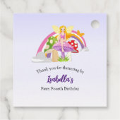 Girls Fairy Mushroom Rainbow Birthday  フェイバータグ (裏面)