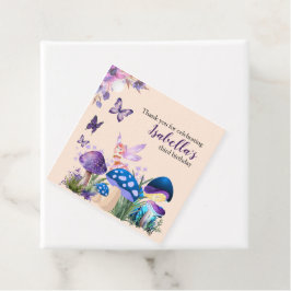 Girls Fairy Purple Mushroom Butterfly Birthday フェイバータグ