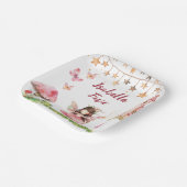 Girls Fairy Tale Castle Frog Mushroom Birthday ペーパープレート (傾斜あり)