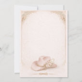 Girl's First 1st Rodeo Pink Bow Birthday 招待状 (裏面)