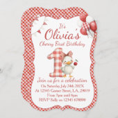 Girls First Birthday Invitation 招待状 (正面/裏面)