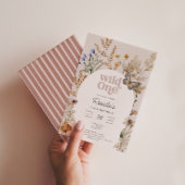Girl's First Birthday Wild One Wildflower 招待状