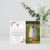 Girls First Holy Communion写真ありがとうごかわいらしざいます ポストカード (スタンド正面)