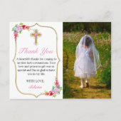 Girls First Holy Communion写真ありがとうごかわいらしざいます ポストカード (正面)