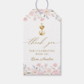 Girl's First Holy Communion Pastel Floral ギフトタグ (正面)