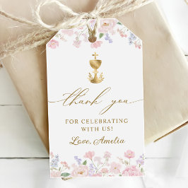 Girl's First Holy Communion Pastel Floral ギフトタグ