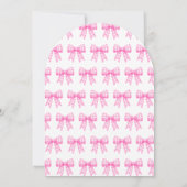 Girl's First Holy Communion Pink Gingham Bow 招待状 (裏面)