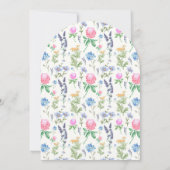 Girl's First Holy Communion Pink Wildflower Bow 招待状 (裏面)