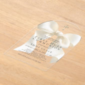 Girl's First Holy Communion Simple Ivory Bow アクリル招待状 (レイダウン)