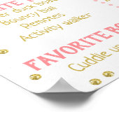 Girls Floral Bunny 1st Birthday Milestone Poster ポスター (角)