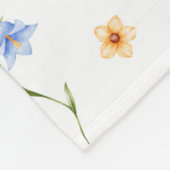 Girls Floral Pattern Monogram Name Kids Blanket フリースブランケット (角)