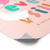 Girls Four Ever Silly Goose 4th Birthday Welcome ポスター (角)