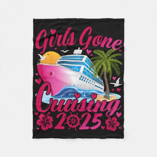 Girls Gone Cruising 2025 Women Cruise Vacation フリースブランケット (正面)