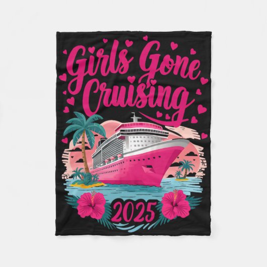 Girls Gone Cruising 2025 Women Cruise Vacation Bes フリースブランケット (正面)