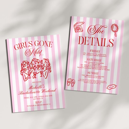 Girl's Gone Mild バチェラーウィークエンドパーティー 招待状