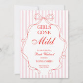 Girls Gone Mild バチェラー・パーティー招待状 赤 招待状 (正面)