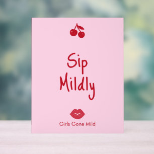 Girls Gone Mild ピンクとチェリーレッドのバチェラー・パーティー アクリルサイン