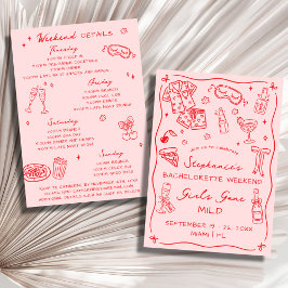 Girls Gone Mild Bachelorette Party 4 Day Itinerary 招待状
