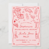 Girls Gone Mild Bachelorette Party 4 Day Itinerary 招待状 (正面)