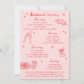 Girls Gone Mild Bachelorette Party 4 Day Itinerary 招待状 (裏面)