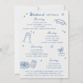 Girls Gone Mild Bachelorette Party Itinerary Blue 招待状 (裏面)