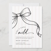 Girls Gone Mild Bow Stripe Bachelorette Weekend 招待状 (正面)