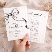 Girls Gone Mild Bow Stripe Bachelorette Weekend 招待状