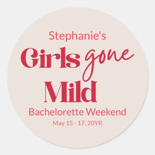 Girls Gone Mild Dated Bachelorette Beach Weekend ラウンドシール (正面)