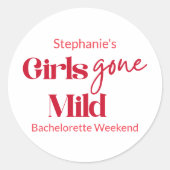 Girls Gone Mild Elegant Bachelorette Beach Weekend ラウンドシール (正面)