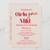 Girls Gone Mild Elegant Bachelorette Beach Weekend 招待状 (正面/裏面)