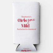Girls Gone Mild Elegant Bachelorette Weekend White スリム缶クーラー (正面)