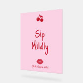 Girls Gone Mild Pink and Cherry Red Bachelorette アクリルサイン (傾斜)