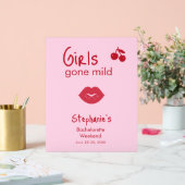 Girls Gone Mild Pink and Cherry Red Bachelorette   アクリルサイン (ウェディング)