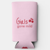 Girls Gone Mild Pink and Cherry Red Bachelorette   スリム缶クーラー (正面)
