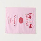Girls Gone Mild Pink and Cherry Red Bachelorette タペストリー (正面(横))
