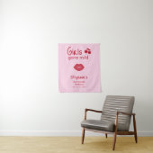 Girls Gone Mild Pink and Cherry Red Bachelorette タペストリー (インサイチュ)