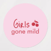 Girls Gone Mild Pink and Cherry Red Bachelorette ラベル (デザイン2)