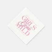 Girls Gone Mild Pink Bachelorette スタンダードカクテルナプキン (角)