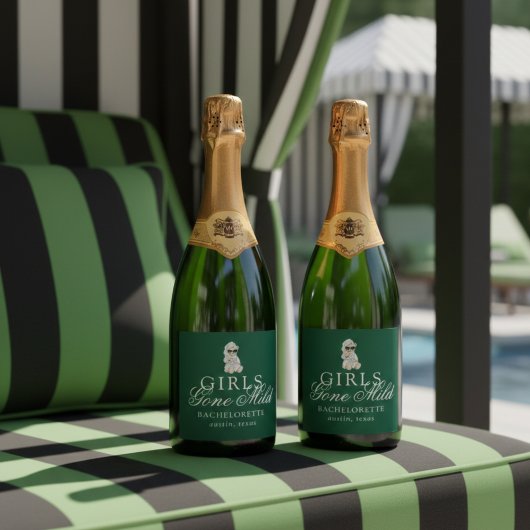 Girls Gone Mild Spa Bear Bachelorette スパークリングワインラベル