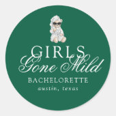 Girls Gone Mild Spa Bear Bachelorette ラウンドシール (正面)