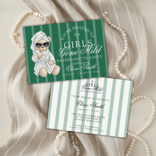 Girls Gone Mild Spa Bear Bachelorette 招待状
