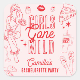 Girls Gone Mild Spa Pajama Bachelorette Party スクエアシール