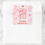 Girls Gone Mild Spa Pajama Bachelorette Party スクエアシール (バッグ)