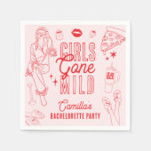 Girls Gone Mild Spa Pajama Bachelorette Party スタンダードカクテルナプキン (正面)